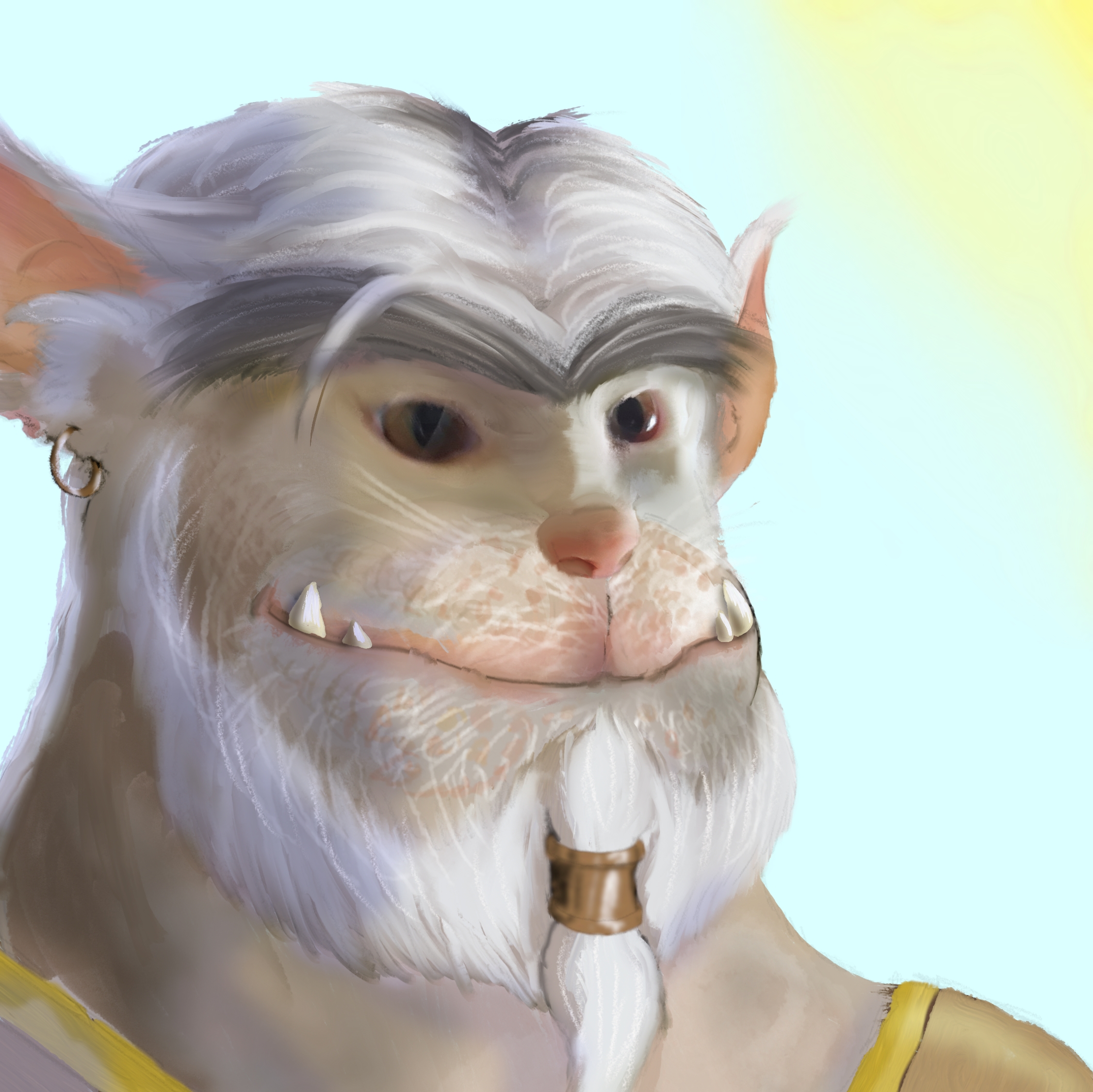 a big, white-haired, kind bugbear